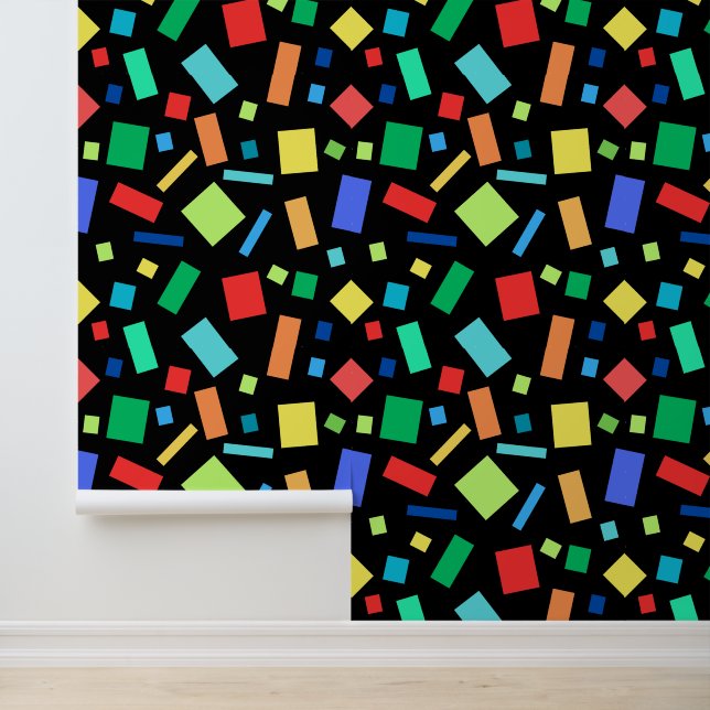 Papel Pintado Cuadrados geométricos y rectángulos coloridos niño (Solicitud)