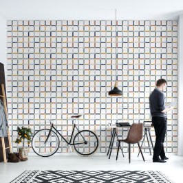 Papel Pintado Cuadrícula colorida con impresionista de espacio n