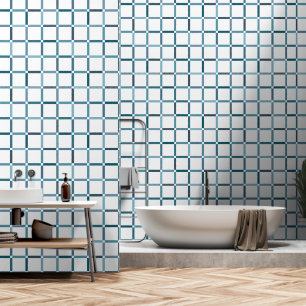 Papel Pintado Cuadrícula colorida con tonos de tonos de mar en e