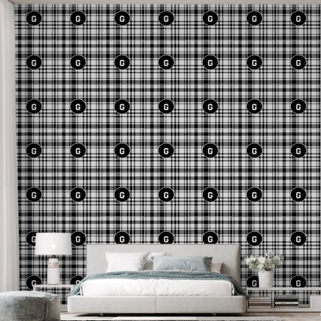 Papel Pintado Cuadro clásico de negro y blanco (Dormitorio)