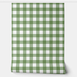 Papel Pintado Cuadro de Gingan Verde Forestal Cuadro de Plaid Ve