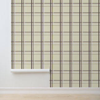 Papel Pintado Cuadro Escocés Crema Neutro