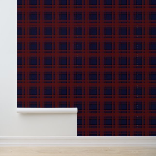 Papel Pintado Cuadro Escocés Rojo y Azul (Solicitud)