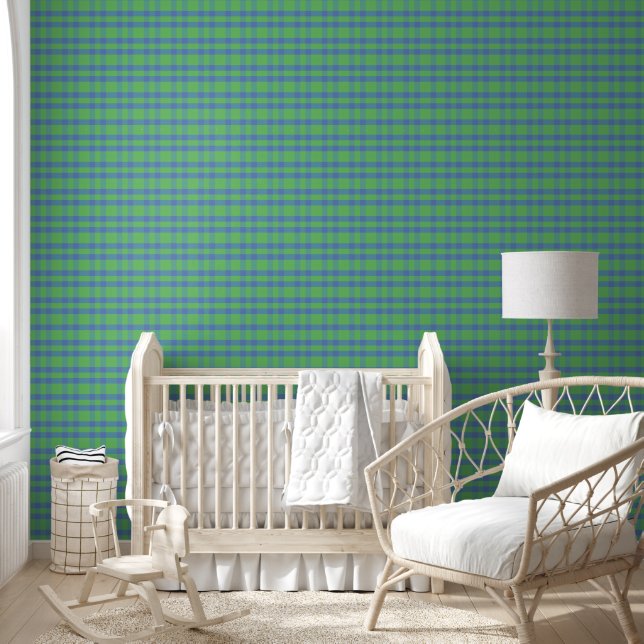 Papel Pintado - Cuadros Azules y Verdes (Niños)