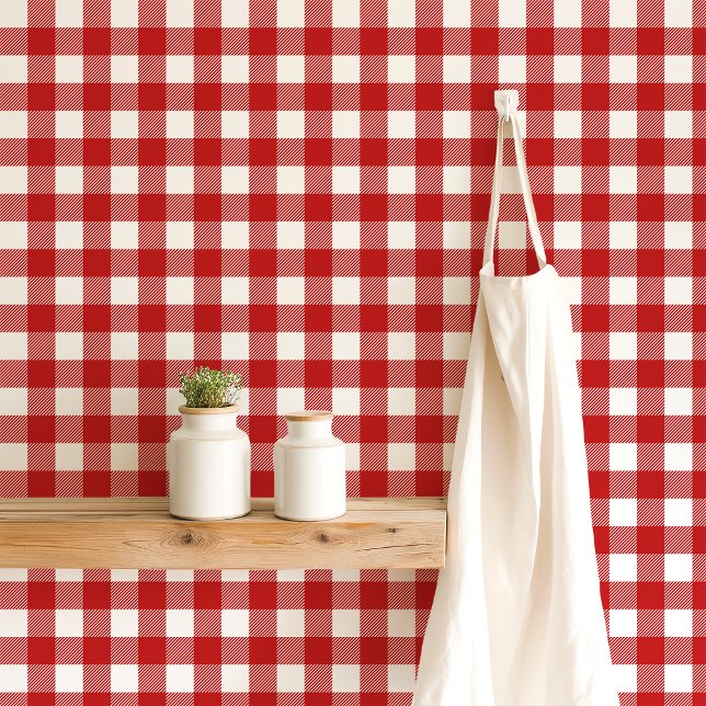 Papel Pintado Cuadros de gingham rojos y blancos (Subido por el creador)