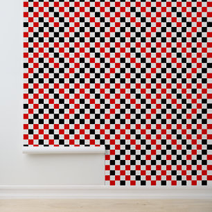 Papel Pintado Cuadros rojos, negros y blancos