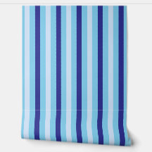 Cuarto De Baño Con Bandas Azul Y Turquesa Naval