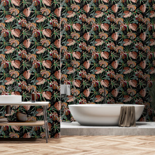 Papel Pintado Cuarto de baño de follaje tropical