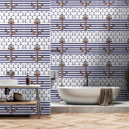 Papel Pintado Cuarto de baño náutico
