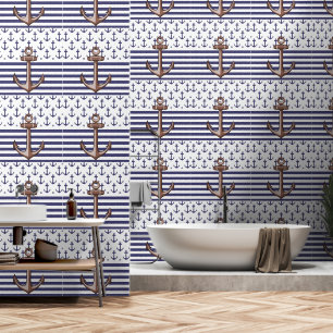 Papel Pintado Cuarto de baño náutico