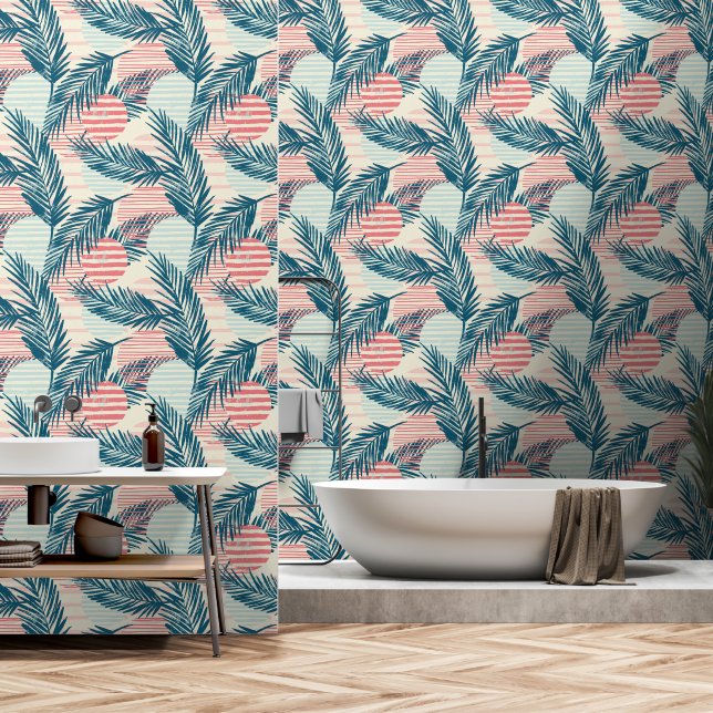 Papel Pintado Cuarto de baño tropical (Baño)