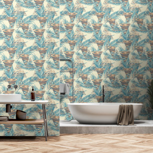 Papel Pintado Cuarto de baño tropical
