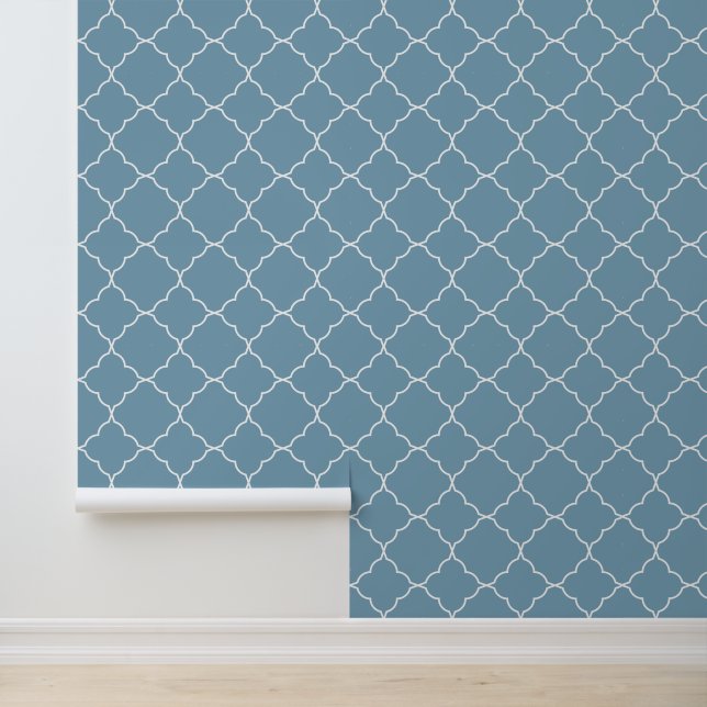 Papel Pintado Cuatrefoil Azul Moderno y de Moda (Solicitud)