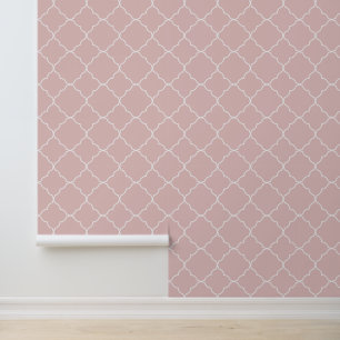 Papel Pintado Cuatrefoil rosa bebé femenino moderno para niñas