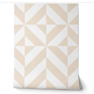 Papel Pintado Cubo geométrico deco beige suave
