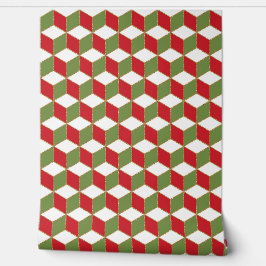 Papel Pintado Cubos famosos de Navidad patrón geométrico