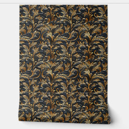 Papel Pintado Cuero con herramientas rusticas de oro negro