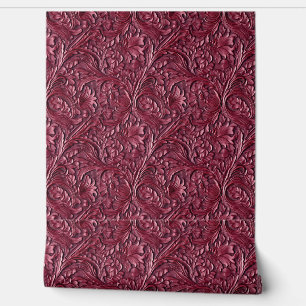 Papel Pintado Cuero de Burdeos Rústico