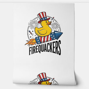 Papel Pintado Cuetes Patrióticos Diseño de Camiseta de Fuegos Ar