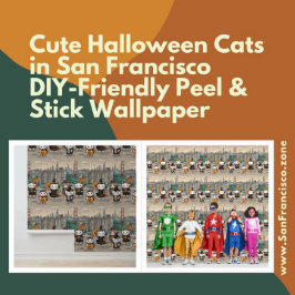 Papel Pintado Cuidados gatos de Halloween San Francisco DIY Peel