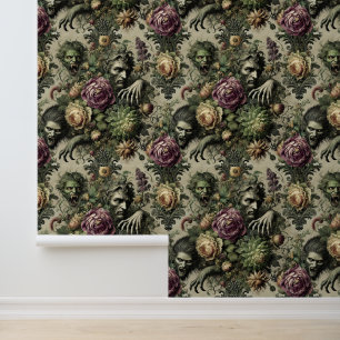 Papel Pintado Culto florabane - Diseño floral gótico