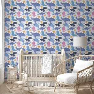 Papel Pintado Cunisex animales oceánicos de tejas