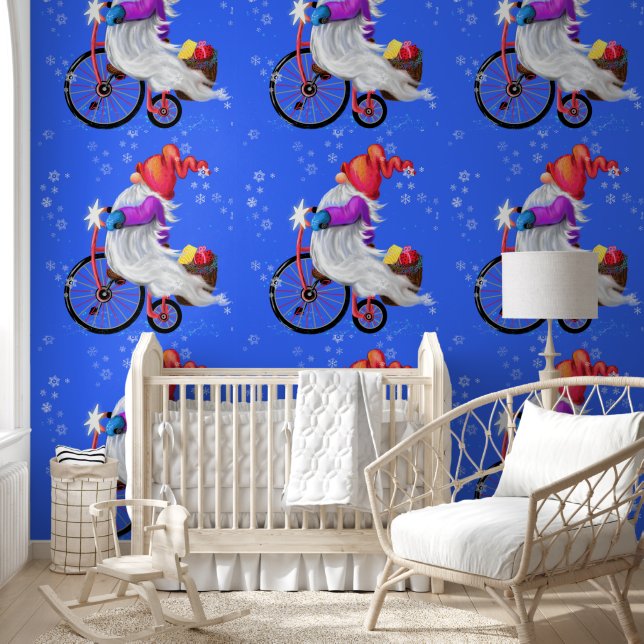 Papel Pintado Cúpula con Navidades en bicicleta y regalo (Niños)