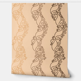 Papel Pintado Curved Ombre Stripes - Brown - Peach