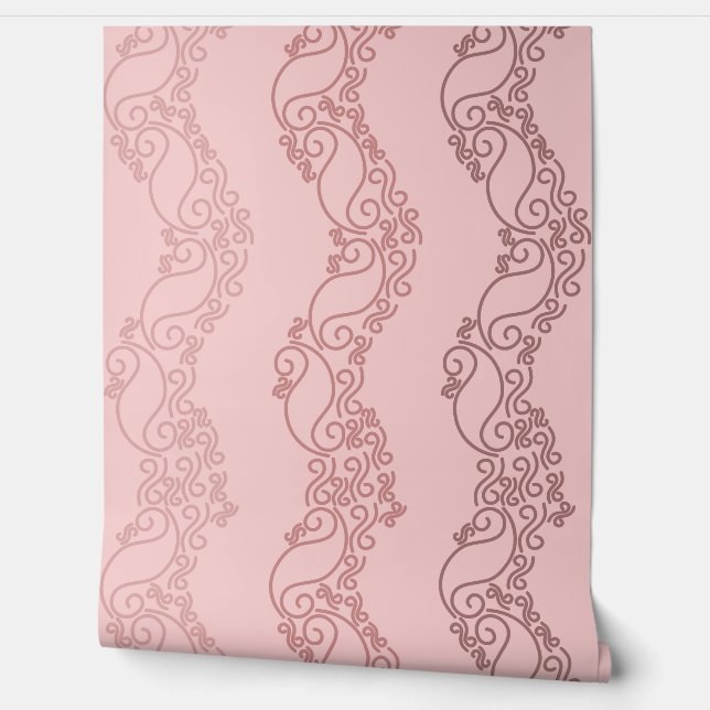 Papel Pintado Curved Ombre Stripes - Rosy - Pink (Desenrollar)