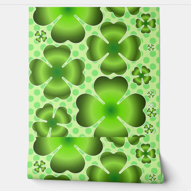 Papel Pintado Custom Green Lucky Clover Pattern Gift (Desenrollar)