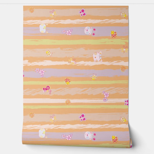 Papel Pintado Custom Wallpaper 2' x 8' Textured Vinyl – Baby Joy (Desenrollar)