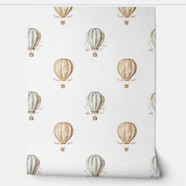 Papel Pintado Cuta acuarela Balón de aire caliente Niño Chica