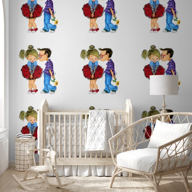 Papel Pintado Cuta pareja romántica (Niños)
