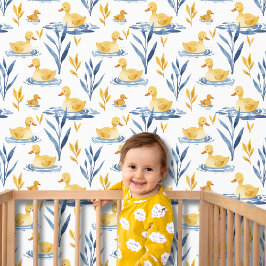 Papel Pintado Cute acuarela pato y pato de guardería