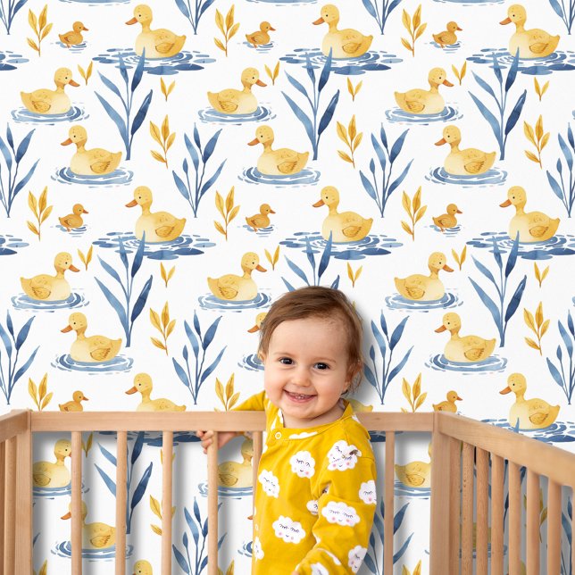 Papel Pintado Cute acuarela pato y pato de guardería (Subido por el creador)