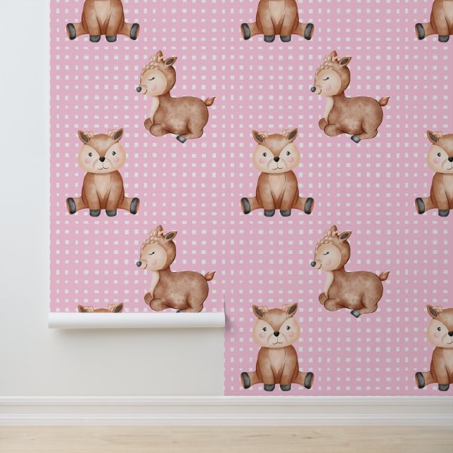 Papel Pintado Cute animals pink (Solicitud)