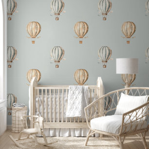 Papel Pintado Cute Boho Hot Air Balloon Nursery