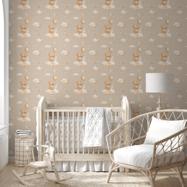 Papel Pintado Cute Boho Teddy Bear (Niños)