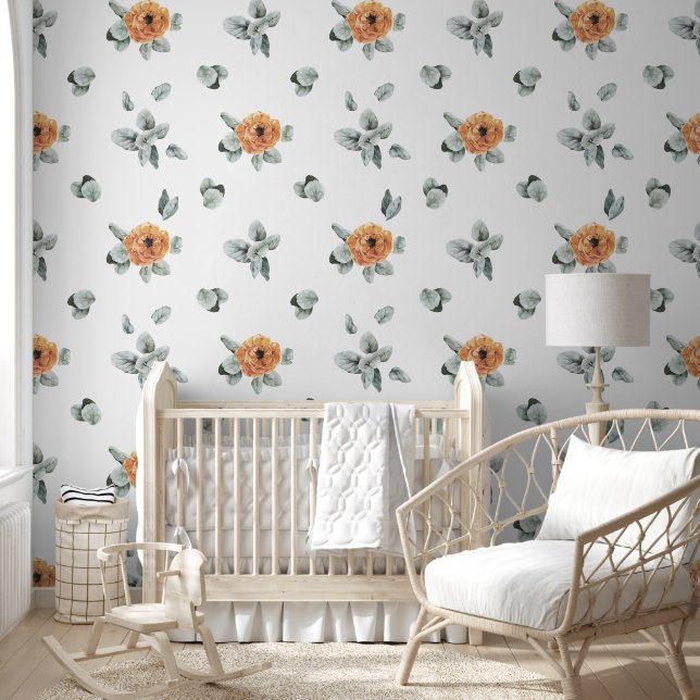 Papel Pintado Cute Boho Terracotta Floral & Greenery Nursery (Niños)