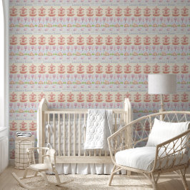 Papel Pintado Cute Bunny  pink fox castle editable  pastel 