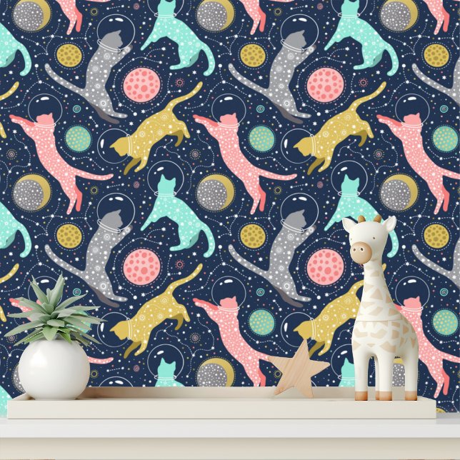 Papel Pintado Cute Celestial Mystical Space Cats (Subido por el creador)