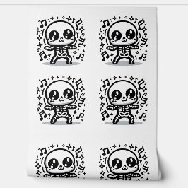 Papel Pintado Cute Dancing Skeleton Fun Kawaii Halloween Room