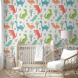 Papel Pintado Cute Dinosaur Kids Room Nursery Wallpaper