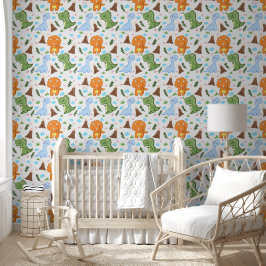 Papel Pintado Cute Dinosaur Seamless Pattern for Your Kid Room