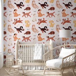 Papel Pintado Cute Dog Pattern for Your Kid Room