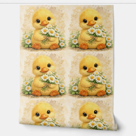 Papel Pintado Cute Duckling Daisy Pattern Wallpaper