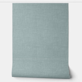 Papel Pintado Cute Dusty Teal Blue Linen Look Texture