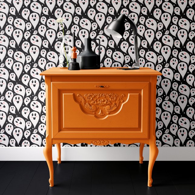 Papel Pintado Cute Fantasma Blanco y Negro Halloween (Subido por el creador)