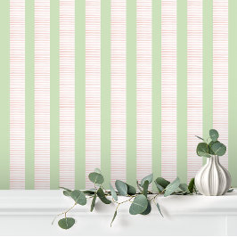 Papel Pintado Cute Girly Pastel Banda Verde Rosa