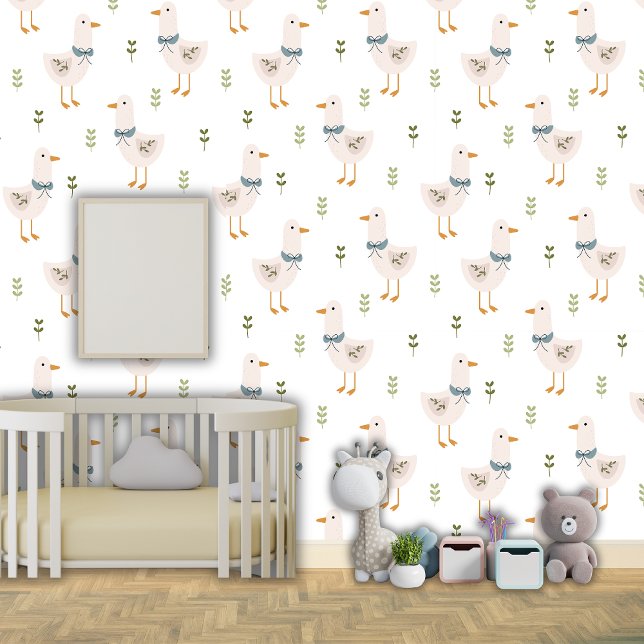 Papel Pintado Cute Goose Greenery Nursey Kids Baby Room (Subido por el creador)